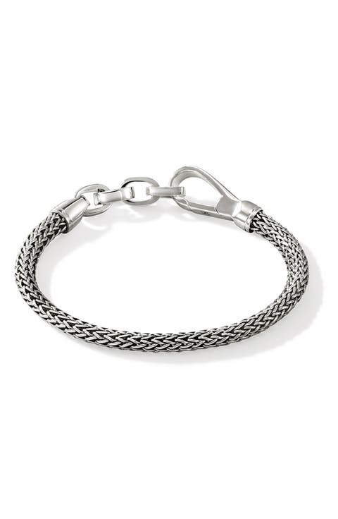 Hook Clasp Bracelet, Sterling Silver, 5mm