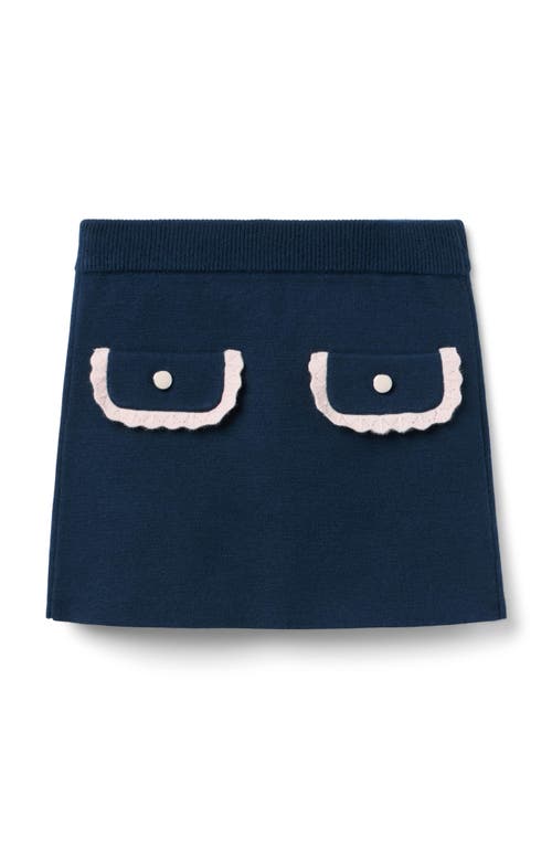 Janie And Jack Crochet Trim Sweater Skirt In Blue