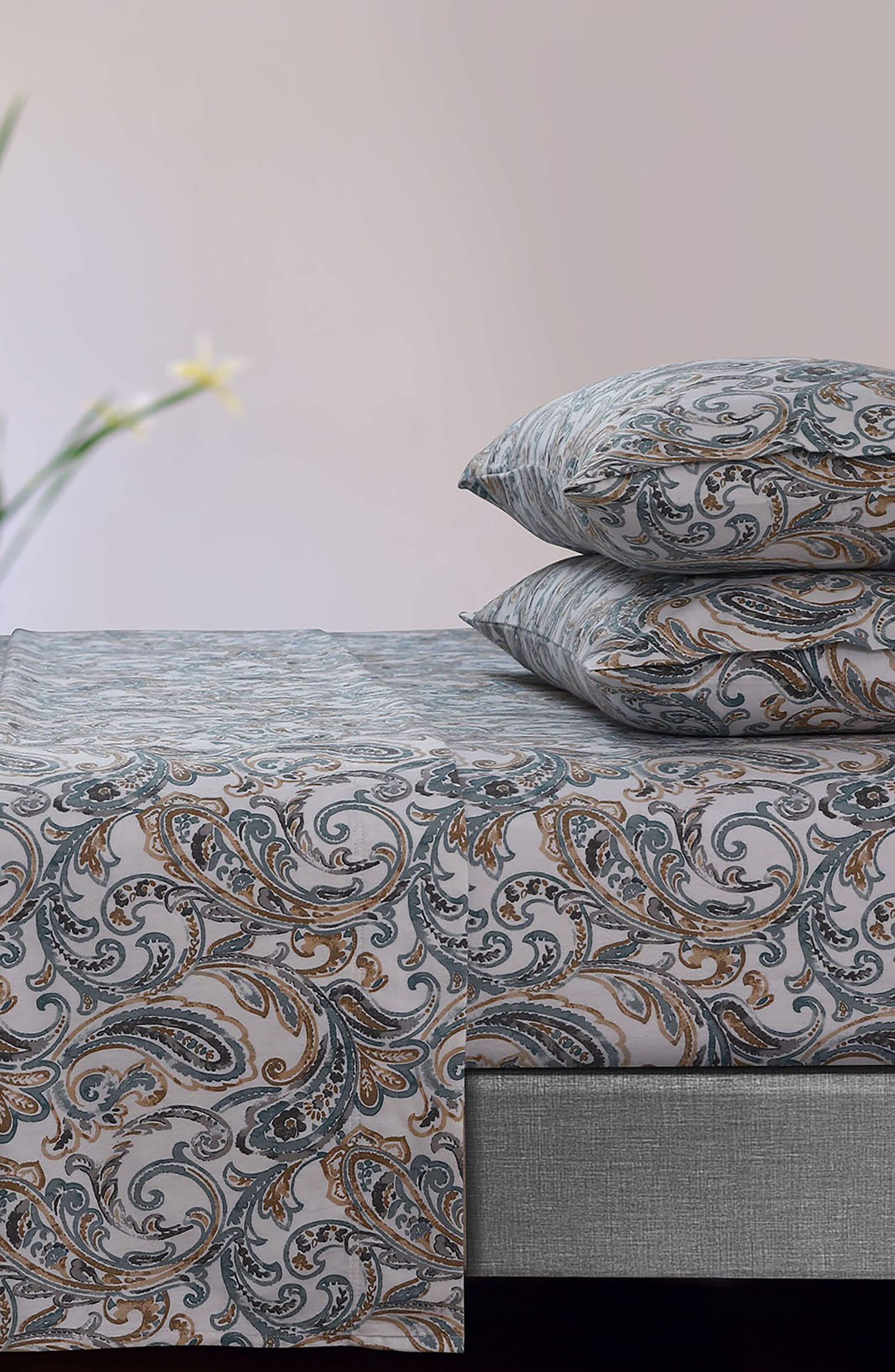 Camilla Paisley Cotton Flannel Sheet Set