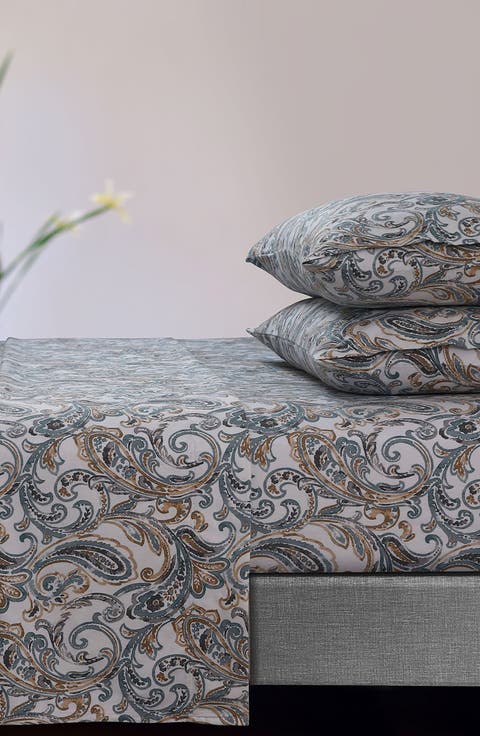 Camilla Paisley Cotton Flannel Sheet Set