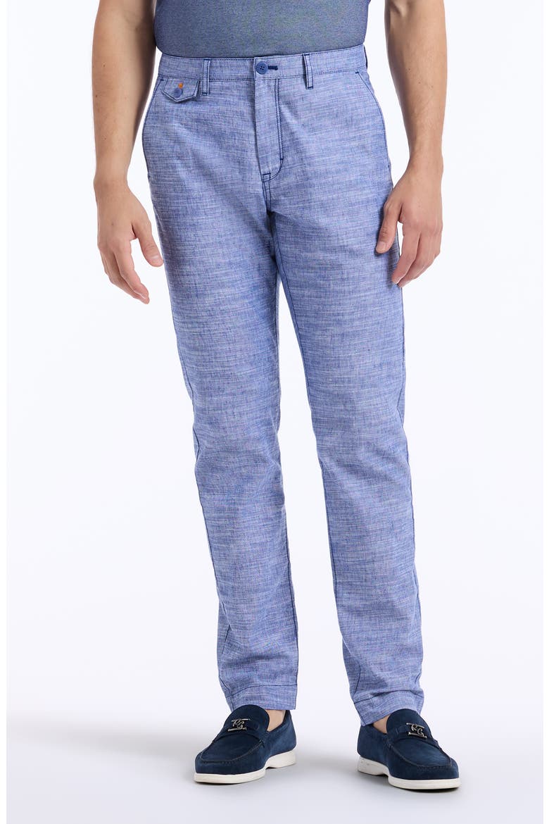 Dixton Straight Leg Cotton & Linen Pants, Main, color, INDIGO
