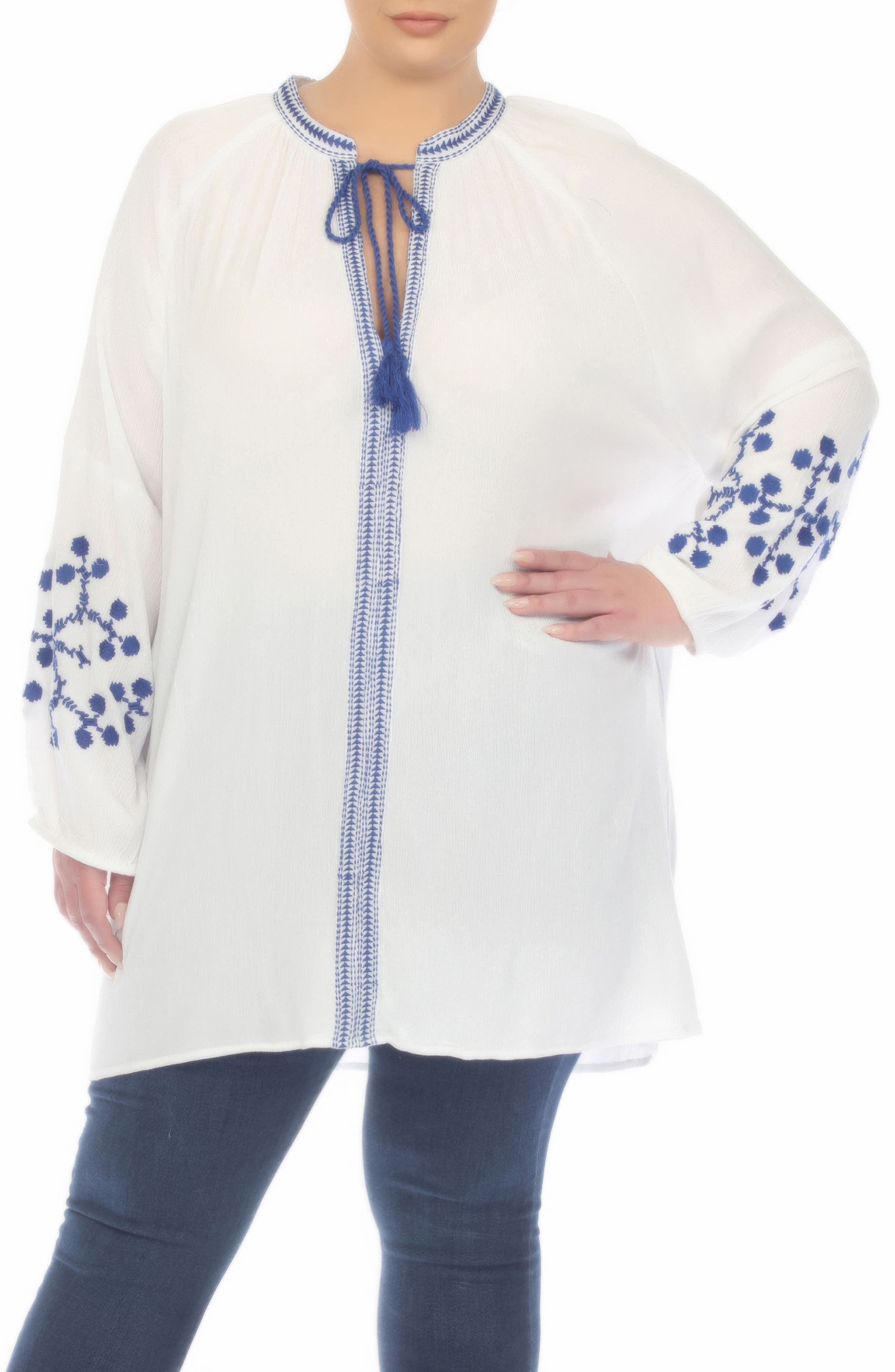 BOHO ME Embroidered Tunic Top