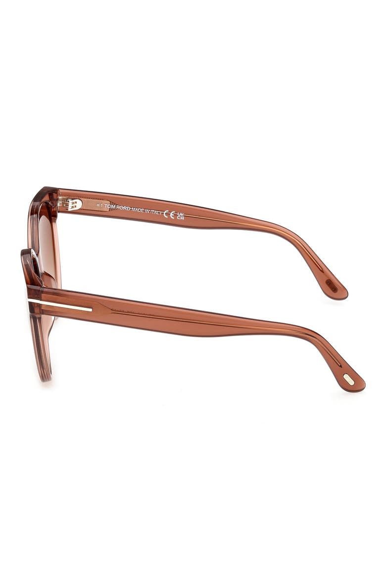 Tallulah 56mm Gradient Round Sunglasses, Alternate, color, TERRACOTTA / BROWN LENS