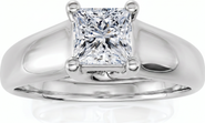 Bliss Diamond 1ct Princess Cut Lab Grown Diamond Solitaire Engagement Ring 14k Gold