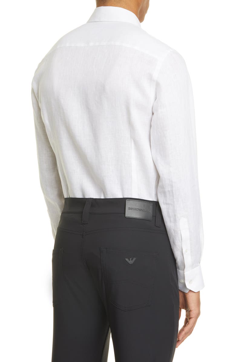 Giorgio Armani Slim Fit Long Sleeve Linen Button-Up Shirt, Alternate, color, 