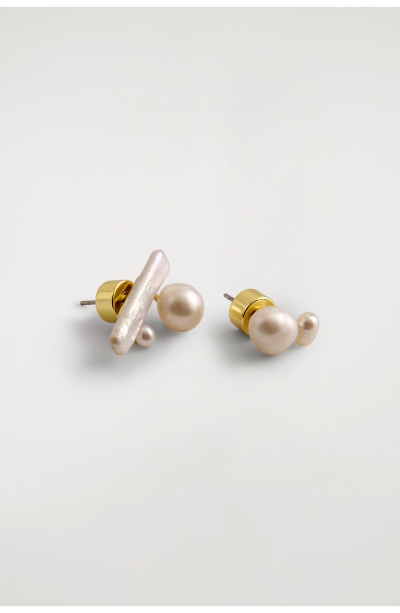 COS Mismatched Freshwater Pearl Stud Earrings, Alternate, color, 