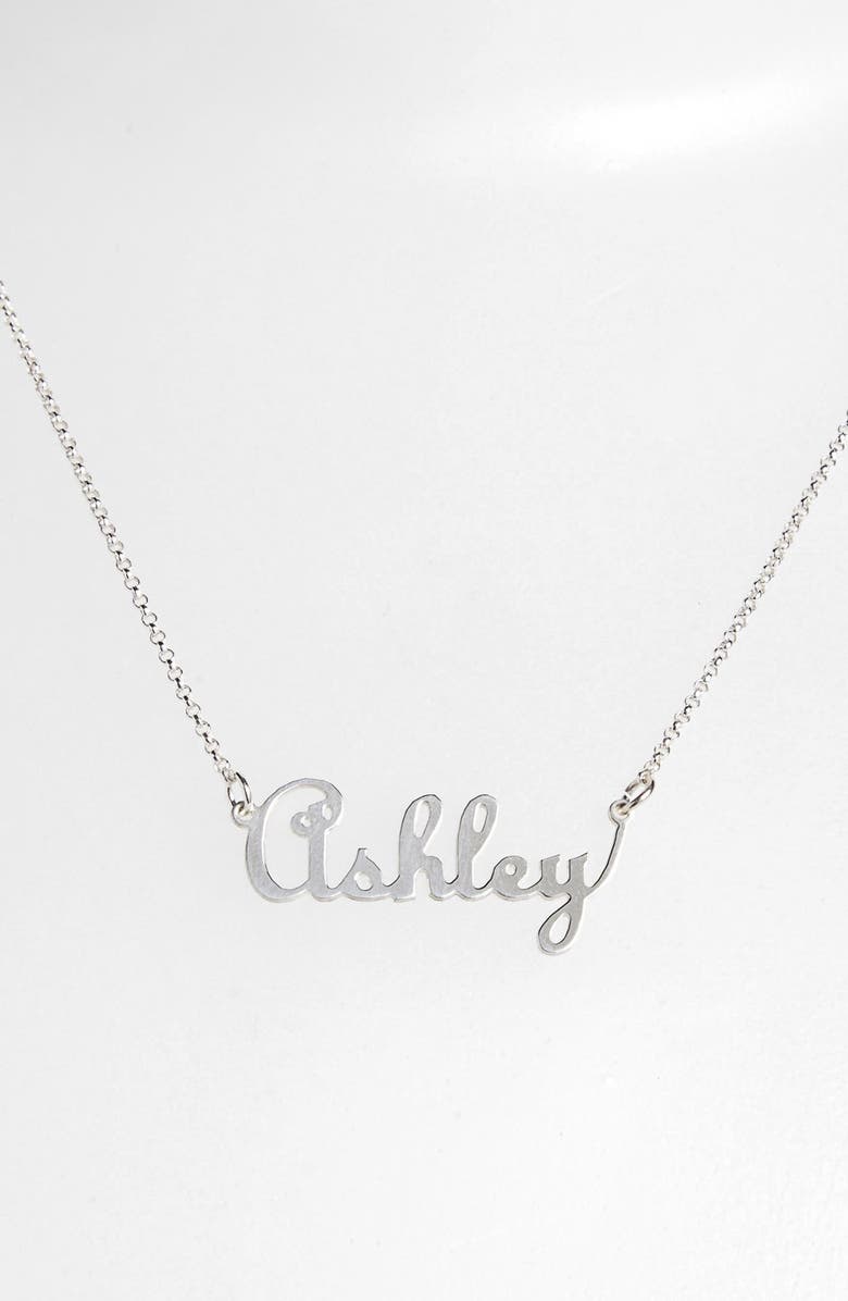 Argento Vivo Sterling Silver Argento Vivo Personalized Script Name with Heart Necklace, Main, color,