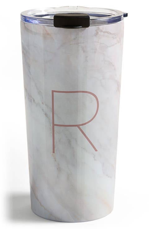 Marbled Monogram Travel Mug