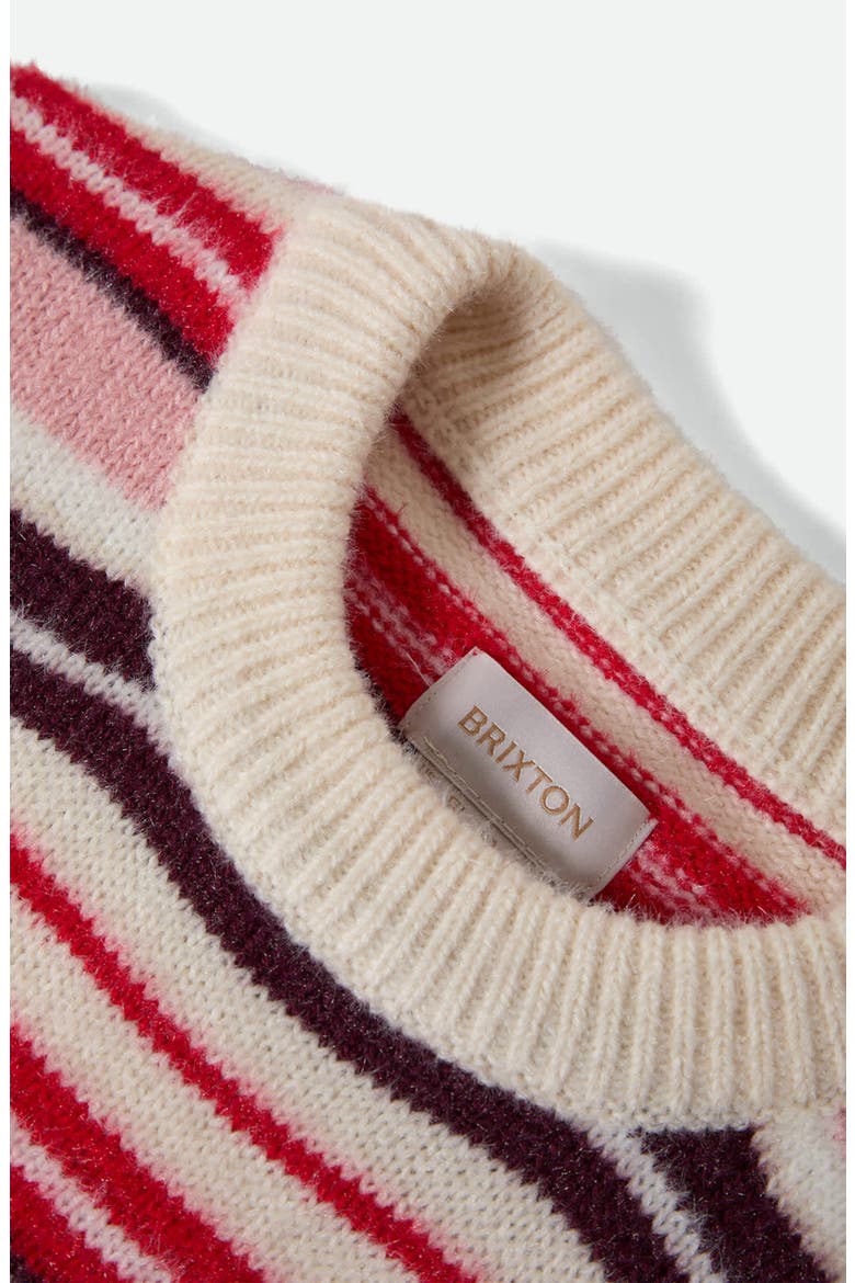 Cozy Stripe Crewneck Sweater, Alternate, color, PINK/ RED MULTI STRIPE