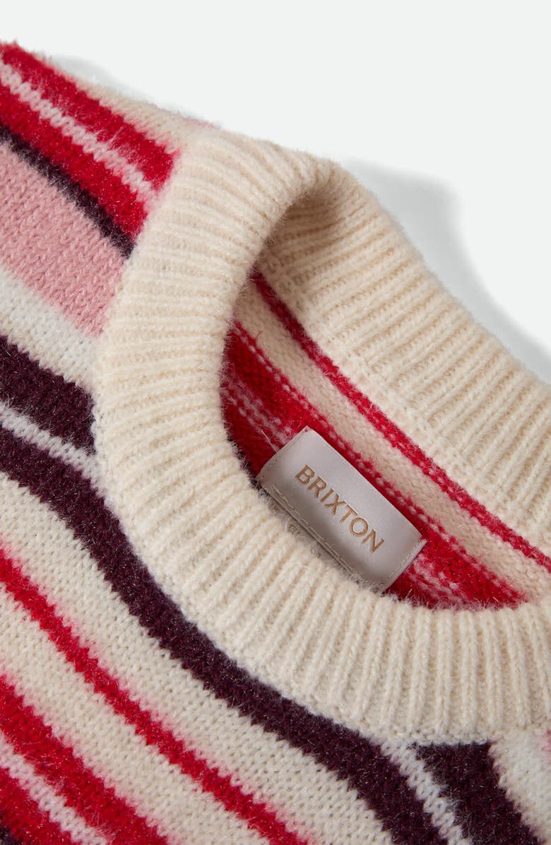 Brixton Cozy Stripe Crewneck Sweater, Alternate, color, 