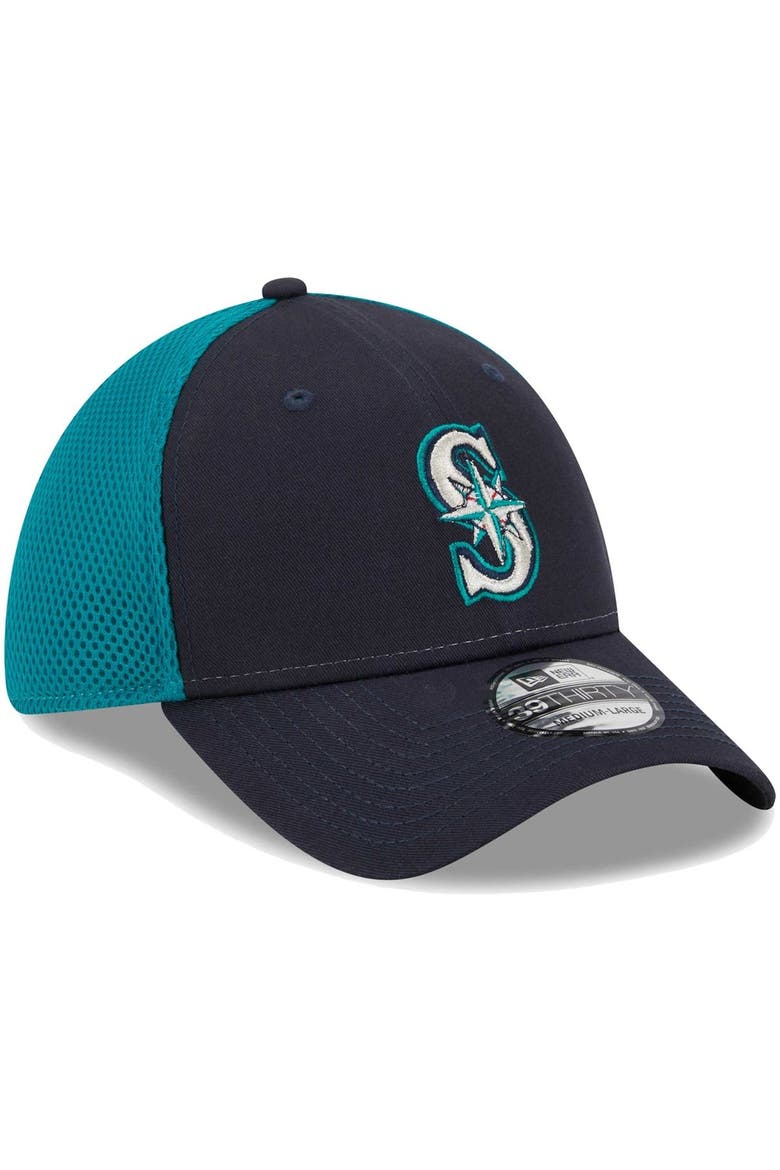 Men's New Era Navy Seattle Mariners Team Neo 39THIRTY Flex Hat, Alternate, color, Navy