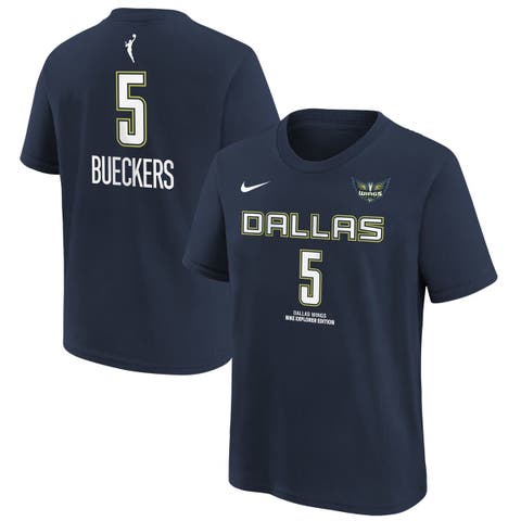 Youth Nike Paige Bueckers Navy Dallas Wings 2025 WNBA Draft Explorer Edition Name & Number T-Shirt