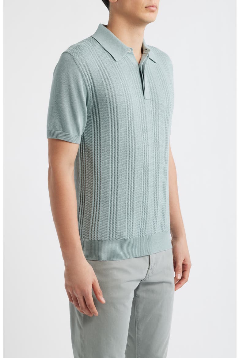 Ribbed Cotton Blend Polo Sweater, Alternate, color, GREEN