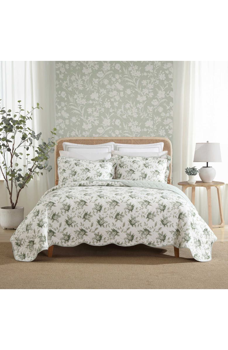Laura Ashley Ramona Quilt & Sham 3-Piece Set, Alternate, color, Green