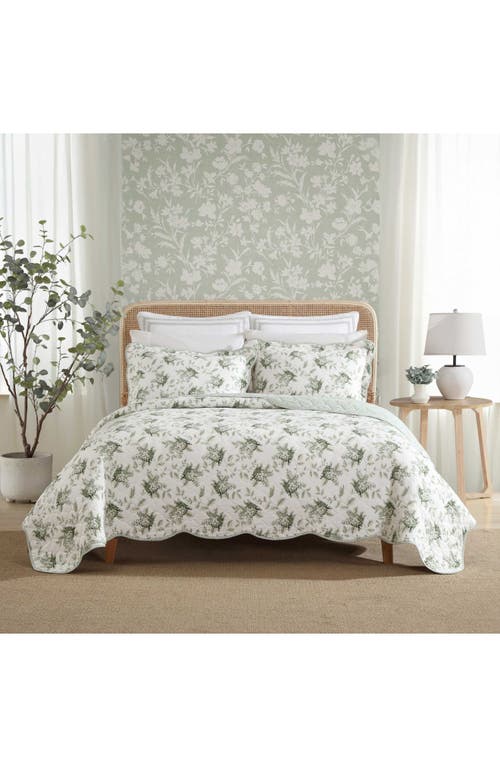 Laura Ashley Ramona Quilt & Sham 3-piece Set In Green