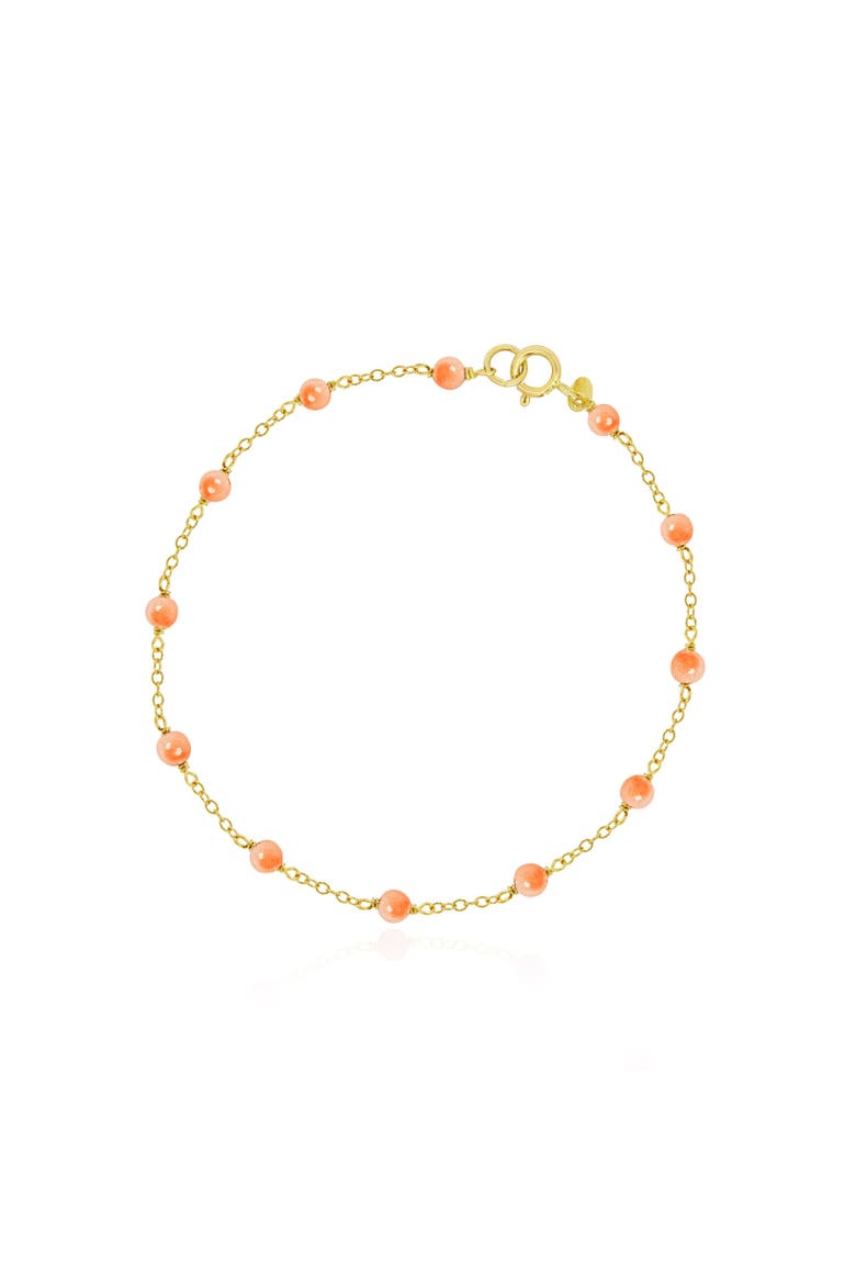 Pink Coral Bead Chain Bracelet, Main, color, Pink Coral