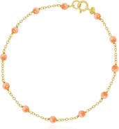 The Lovery Fine Jewelry Pink Coral Bead Chain Bracelet