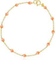 The Lovery Fine Jewelry Pink Coral Bead Chain Bracelet