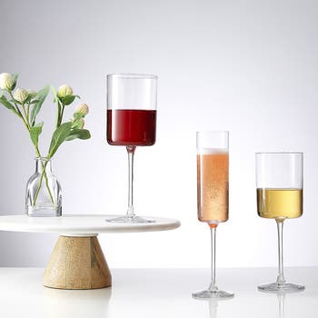 Claire Crystal Cylinder Red Wine Glass - Set of 4
