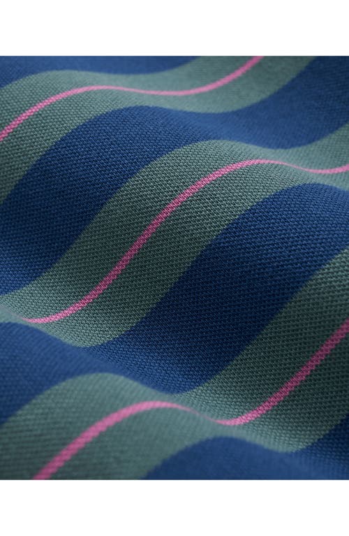 Brooks Brothers Stripe Stretch Cotton Piqué Polo In Green Multi