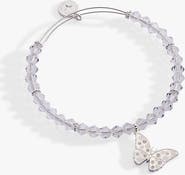 Alex and Ani Glass Butterfly Beaded Charm Bangle