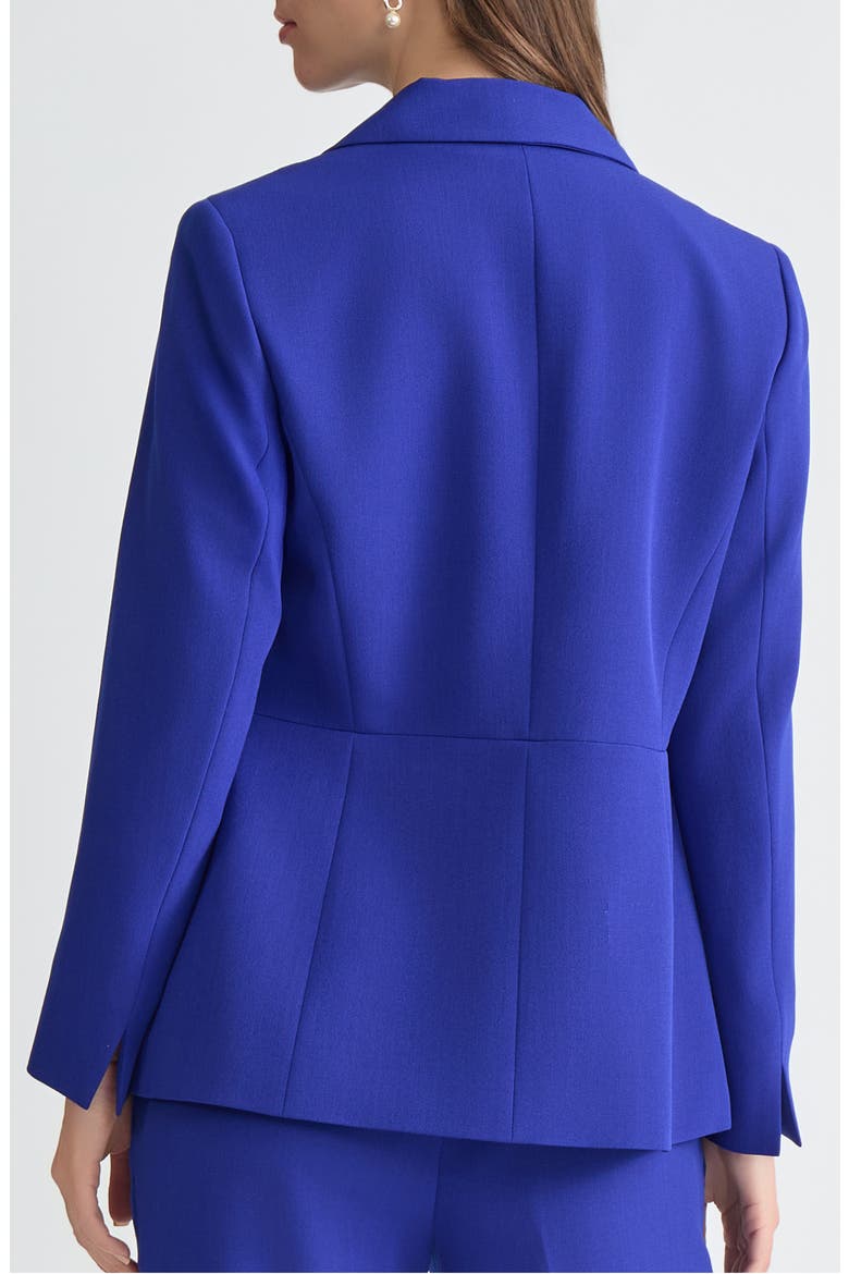 Peak Lapel Stretch Crepe Peplum Blazer, Alternate, color, ROYAL SIGNATURE