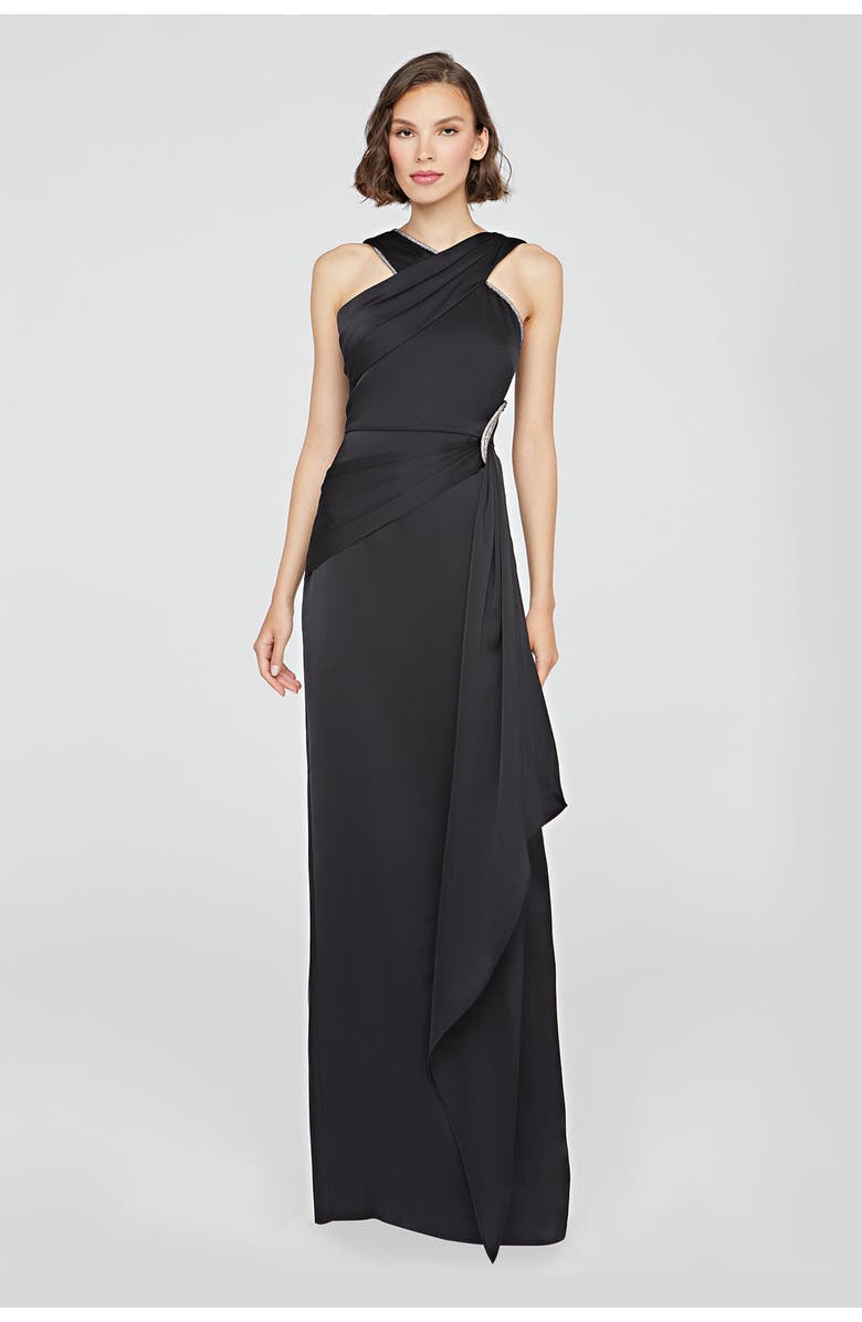 Theia Teresa Strapless Draped Gown, Main, color, Brilliant Blue
