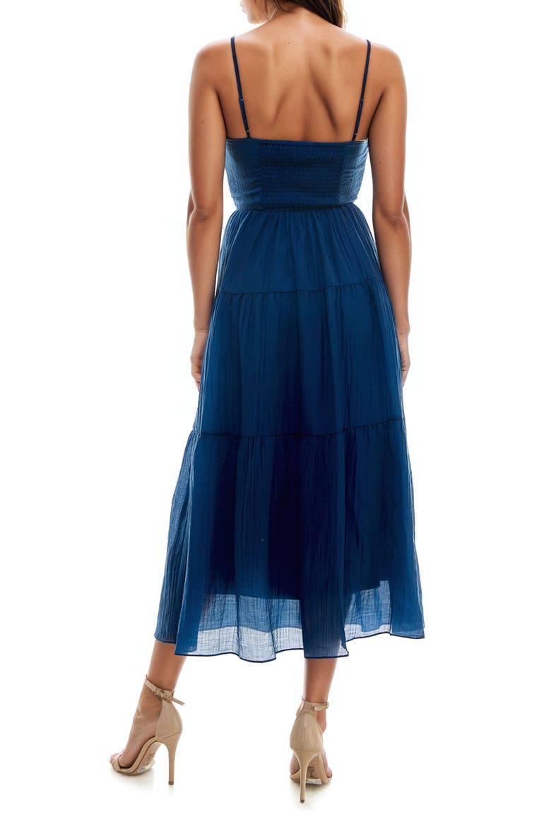 Cami Midi Dress, Alternate, color, NAVY PEONY