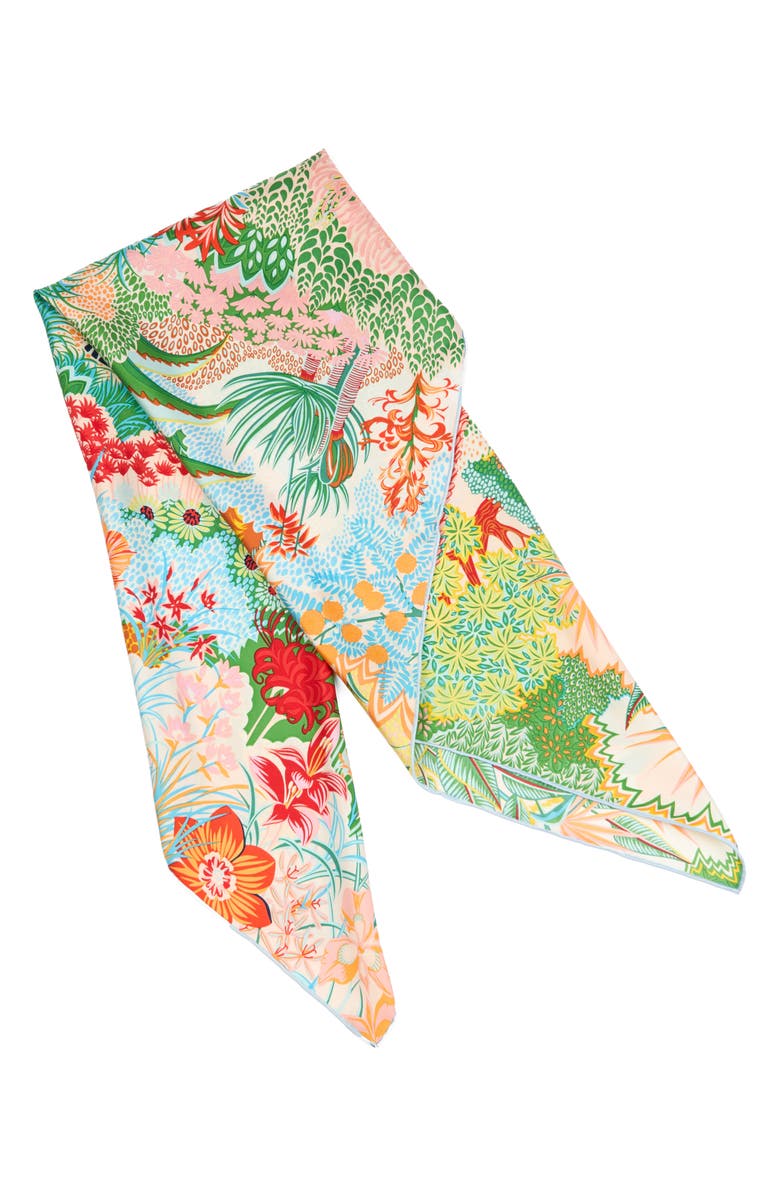 Viens Avec Moi Zebra in Jungle Silk Square Scarf, Alternate, color,