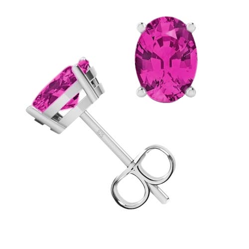 Donatello Gian Sterling Silver Oval Studs In Pink
