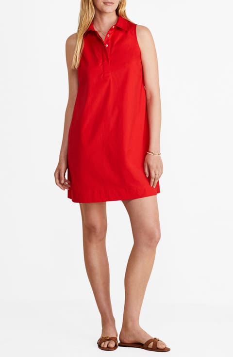 Sleeveless Cotton Popover Minidress