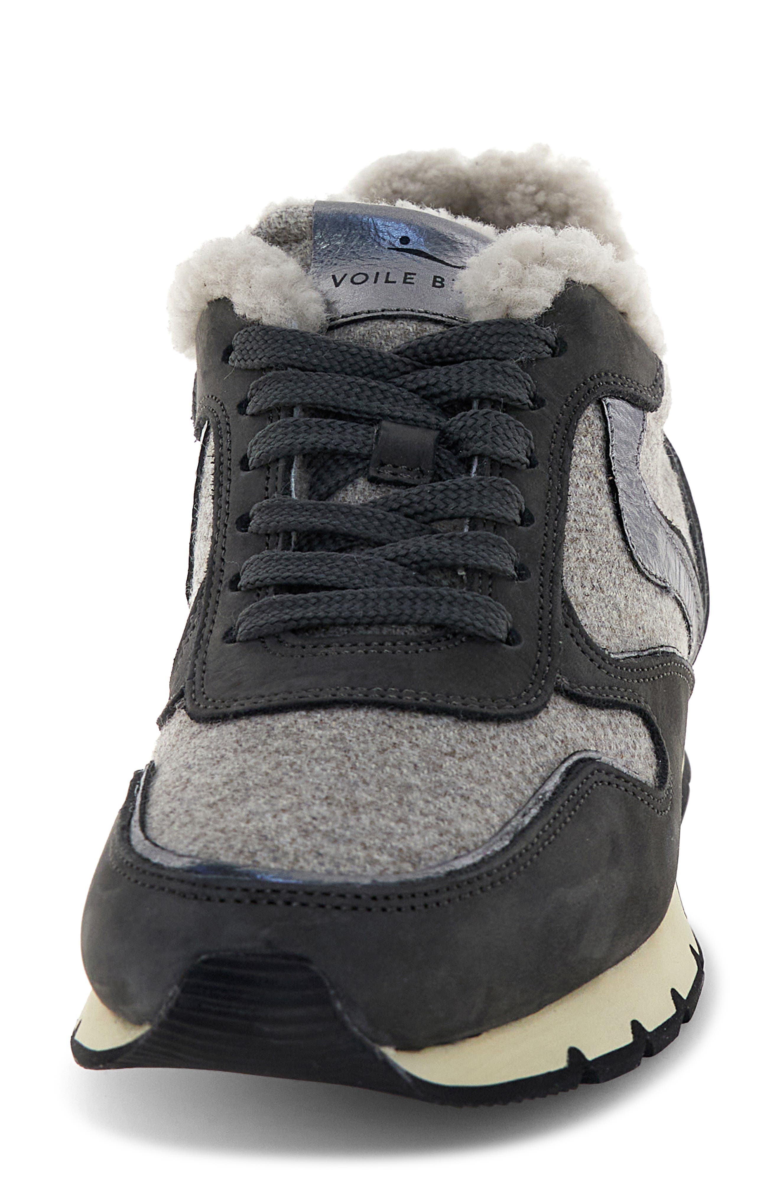 Voile Blanche Julia Genuine Shearling Sneaker, Alternate, color, Grey