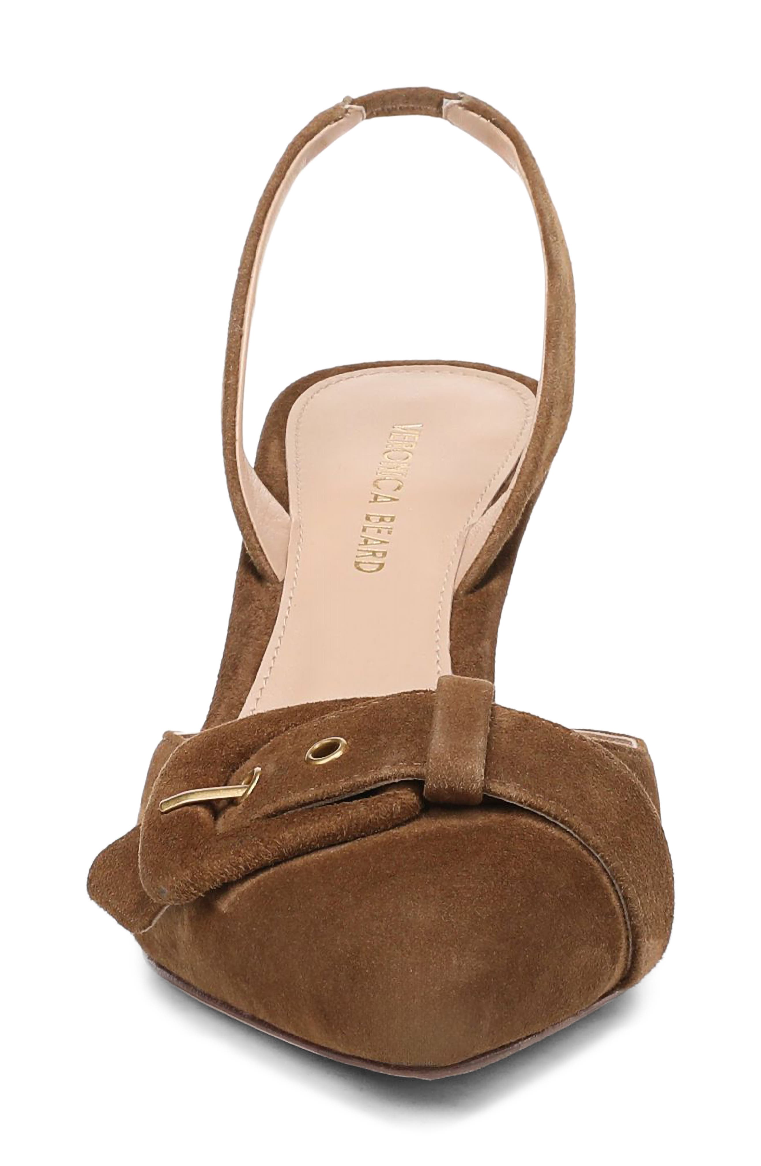 Lenora Leather Slingback Pump, Alternate, color, CHESTNUT LEATHER