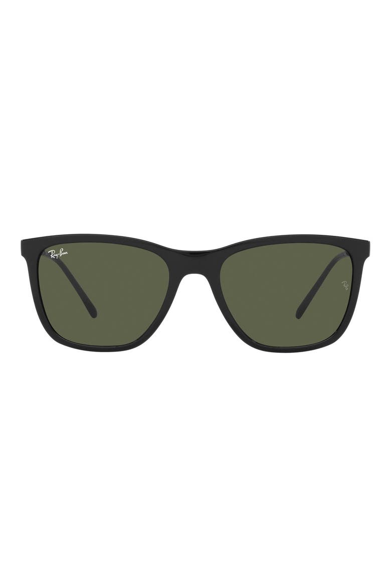 56mm Pillow Sunglasses, Main, color, BLACK / GREEN
