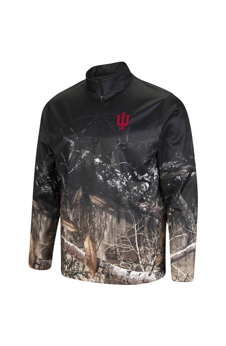 COLOSSEUM Men's Colosseum Black/Realtree Camo Indiana Hoosiers Creek Quarter-Zip Jacket, Alternate, color,