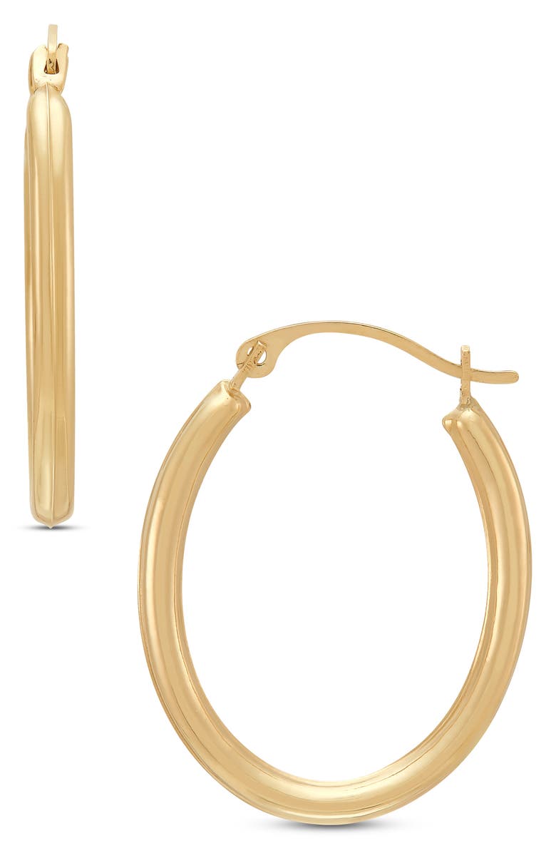 Frankie & Zoe Tube Oval Hoop Earrings, Main, color, Yellow Gold