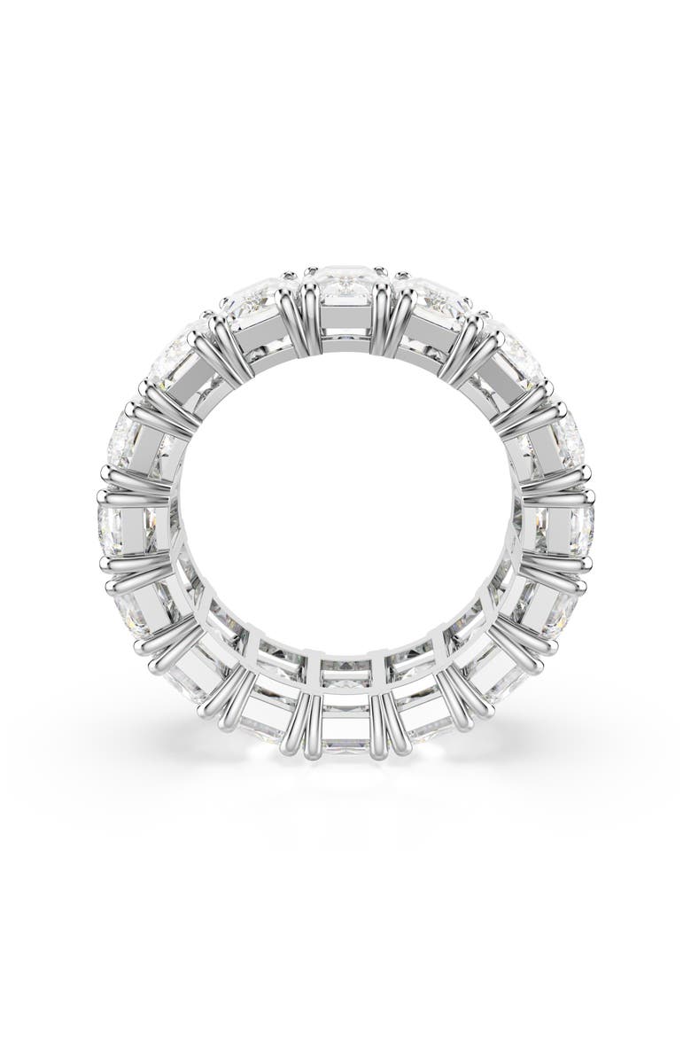 Matrix Baguette Crystal Eternity Ring, Alternate, color, WHITE GOLD