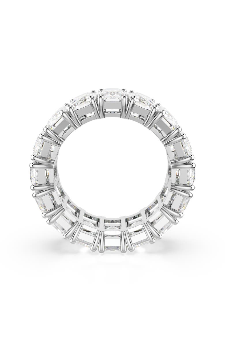 Swarovski Matrix Baguette Crystal Eternity Ring, Alternate, color, White Gold