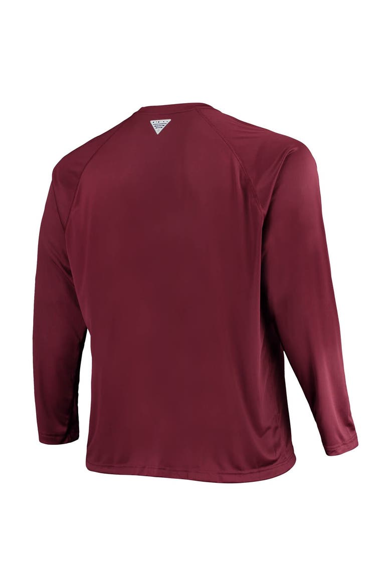 Men's Columbia Maroon Texas A&M Aggies Big & Tall Terminal Tackle Omni-Shade Long Sleeve Raglan T-Shirt, Alternate, color, Maroon