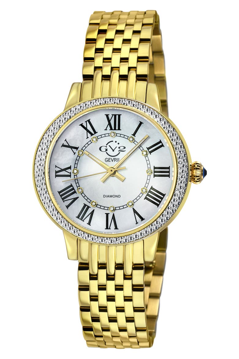 Astor III Diamond Swiss Bracelet Watch, 34mm - 0.06 ctw, Main, color, GOLD