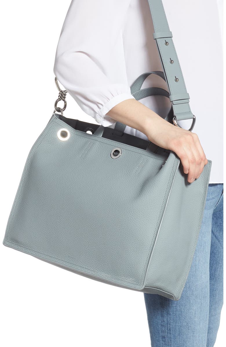 AllSaints Captain Leather Tote, Alternate, color,