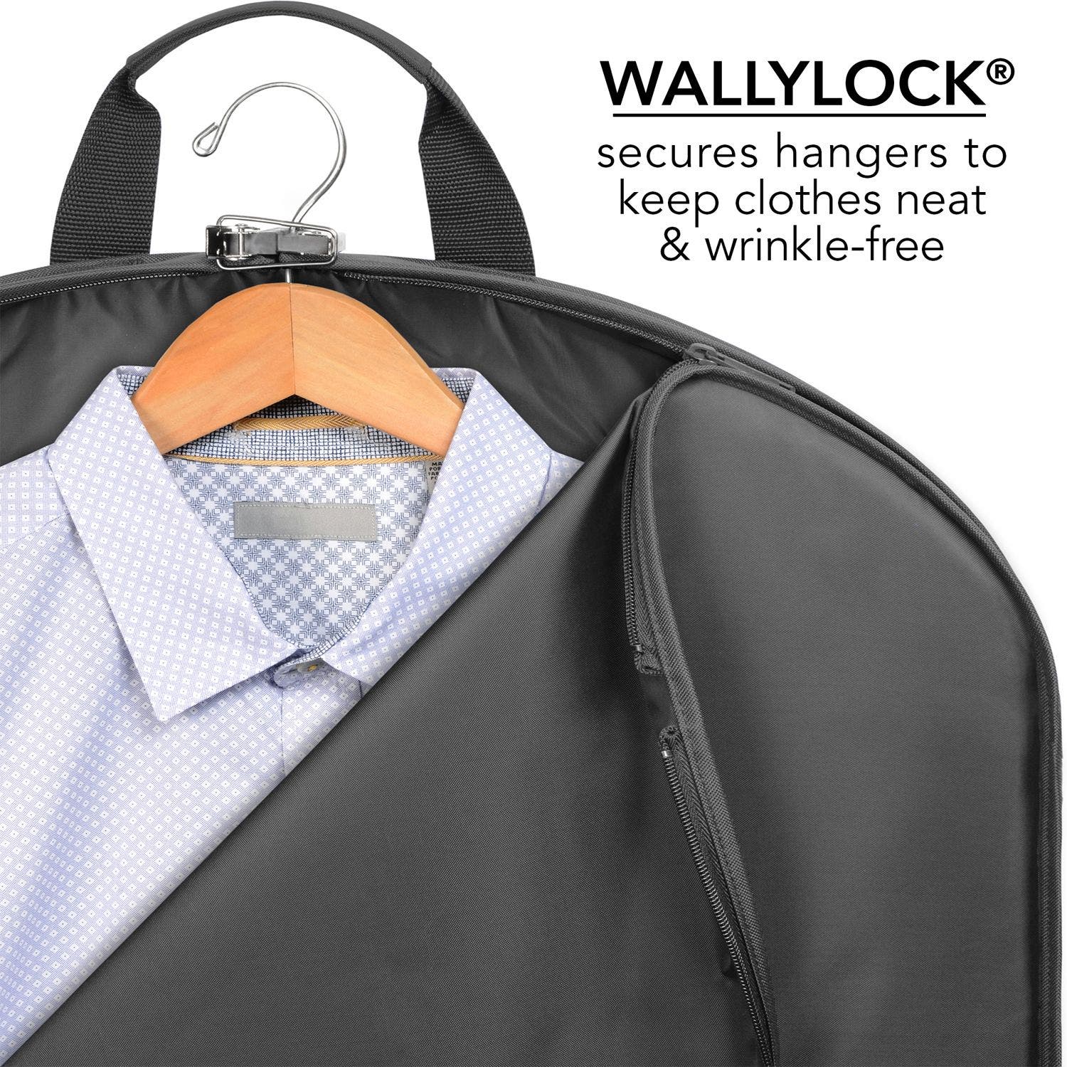 Wallybags 45" Deluxe Extra Capacity Travel Garment Bag with two accessory in Navy, Alternate, color, Black