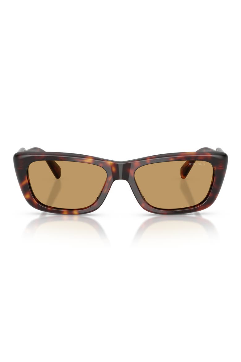 56mm Rectangular Sunglasses, Main, color, HAVANA / BROWN