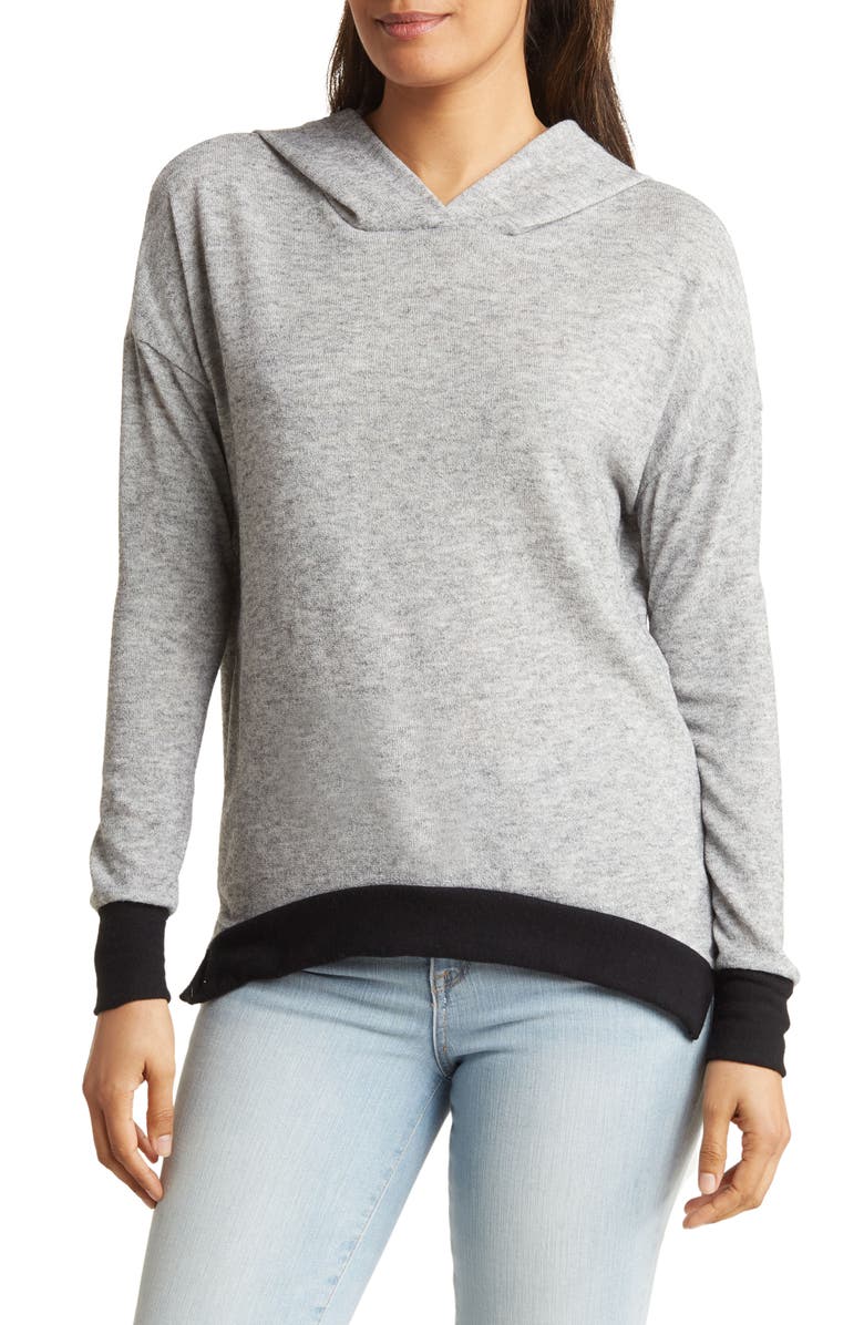 GO COUTURE Dolman Sleeve Hoodie, Main, color, Grey/ Black