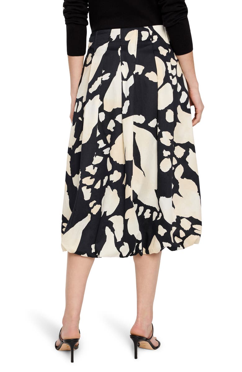 NIC+ZOE Evening Petal Bubble Hem Cotton Midi Skirt, Alternate, color, Black Multi