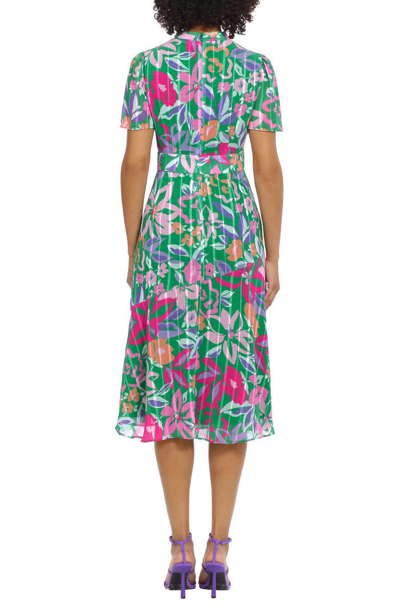 Maggy London Floral A-Line Midi Dress, Alternate, color,