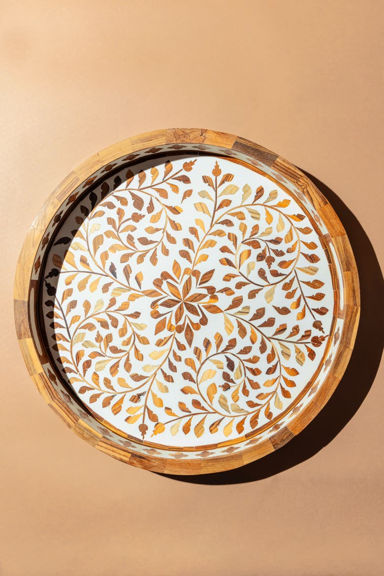 Jodhpur Round Tray, Main, color, Brown