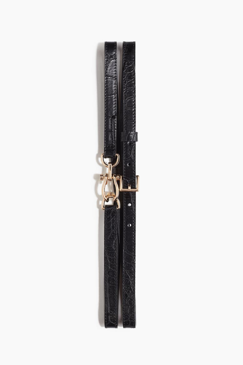 Double-strap Belt, Main, color, Black/gold-colored