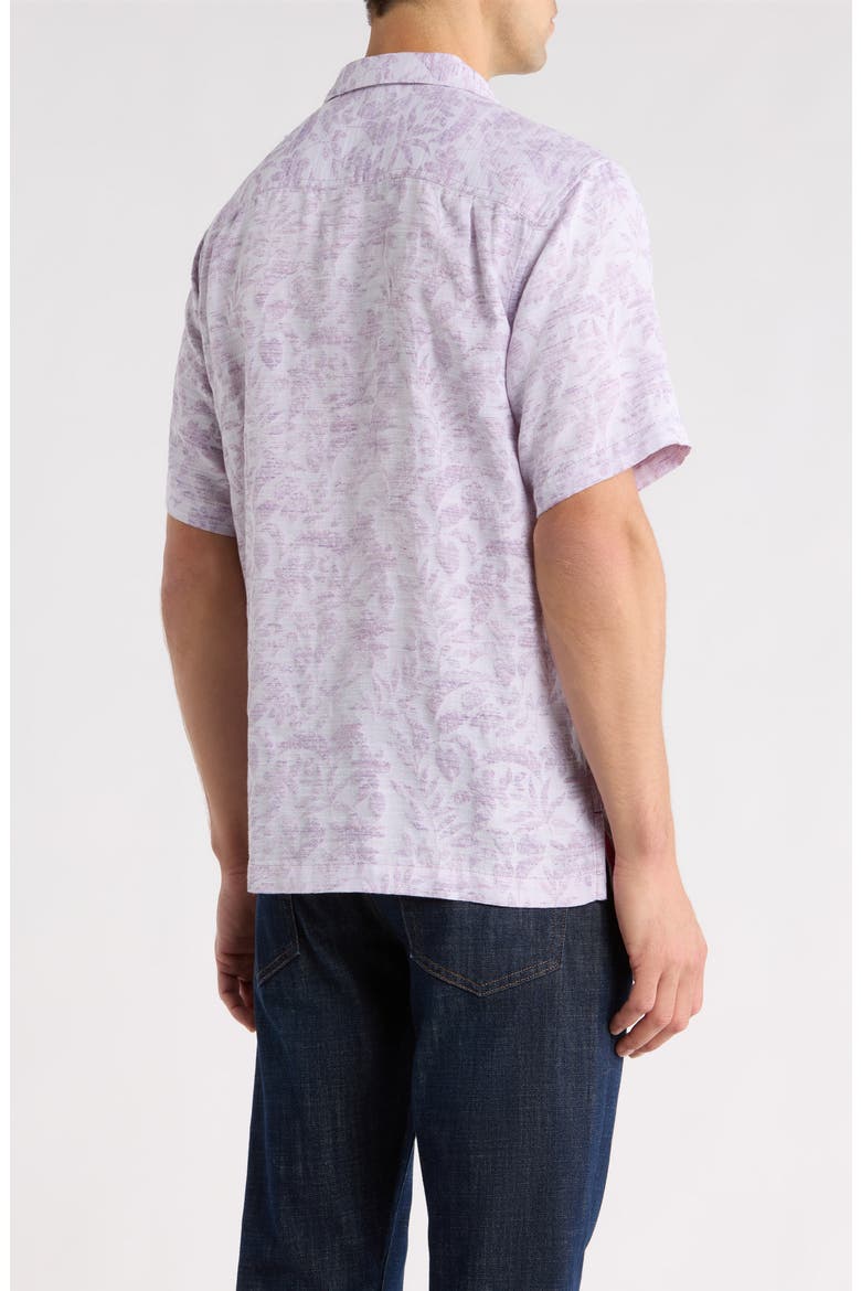 Torres Gardens Floral Jacquard Short Sleeve Button-Up Shirt, Alternate, color, WILD ASTER