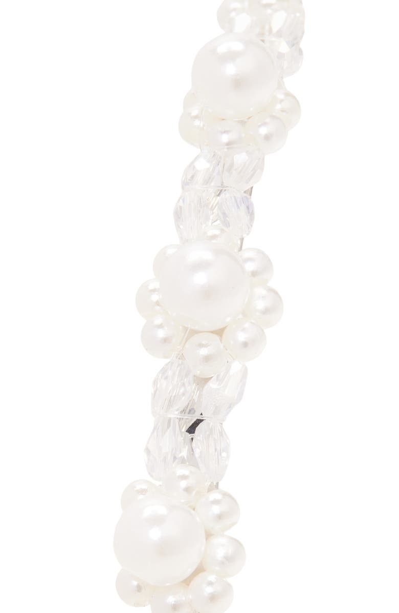 FYNN AND RILEY Kids' Imitation Pearl Headband, Alternate, color, White